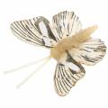 Floristik24 Farfalla decorativa con clip in metallo natura assortita H4,9cm/5,8cm/7,4cm 6pz