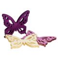 Floristik24 Farfalle in legno 4 cm viola, bianco 72 pezzi