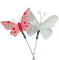 Floristik24 Farfalle con filo di latta colorata 6cmx5cm L24cm