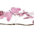 Floristik24 Ghirlanda di farfalle rosa 154 cm