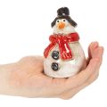Statuetta di pupazzo di neve con sciarpa rossa, decorazione natalizia, 10 cm | Floristik24.it