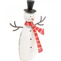 Floristik24 Decorazione natalizia, pupazzo di neve con sciarpa, decorazione in metallo per l&#39;inverno H33cm