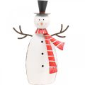 Floristik24 Decorazione natalizia, pupazzo di neve con sciarpa, decorazione in metallo per l&#39;inverno H33cm