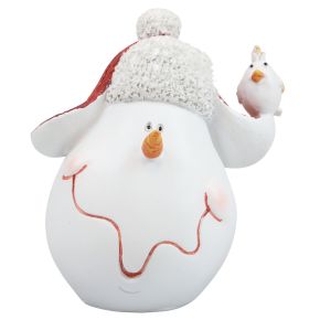 Floristik24 Decorazione da tavola Pupazzo di neve con decorazione natalizia con cappello H13 cm 2 pezzi
