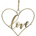 Floristik24 Scritta Love cuore deco metallo oro da appendere 27cm