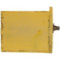Floristik24 Cassetto decorativo vintage fioriera in legno giallo 12,5×12,5×11 cm