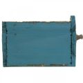 Floristik24 Cassettiera portavasi in legno shabby chic blu 25x13x9cm