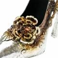 Floristik24 Scarpa decorativa per piantare scarpe argento lucido 26 cm x 11 cm H30 cm