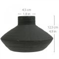 Floristik24 Vaso in ceramica nera vaso decorativo bulboso piatto H12,5cm