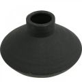 Floristik24 Vaso in ceramica nera vaso decorativo bulboso piatto H12,5cm