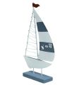 Floristik24 Barca a vela 11cm x 19cm bianco-blu 3pz
