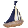 Floristik24 Nave decorativa in legno per barca a vela vintage 12×3×15 cm assortiti 2 pezzi