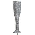Floristik24 Bicchiere da champagne con glitter argento 8cm L28cm 24pz