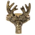 Anello portatovagliolo in metallo con testa di cervo effetto oro, 6 cm, 4 pezzi | Floristik24.it