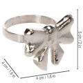 Anello portatovagliolo a forma di fiocco, in metallo, argento lucido, 5 cm, 4 pezzi | Floristik24.it