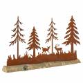 Floristik24 Sagoma di foresta con patina di animali su base in legno 30cm x 19cm