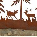 Floristik24 Sagoma di foresta con patina di animali su base in legno 30cm x 19cm