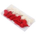Floristik24 Cuori in sisal 5cm rosso / bianco 12 pezzi