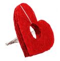 Floristik24 Bracciale in sisal cuore rosso 15cm 10pz.