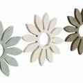 Floristik24 Fiori estivi decoro in legno fiori decoro sparso marrone, grigio chiaro, bianco 72 pezzi