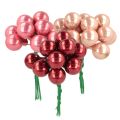 Floristik24 Palline di Natale su filo, set di mini bacche lucide a specchio, 20 mm, 140 pezzi