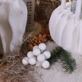 Bacche a specchio Ø2cm bianco opaco, lucido 140 pezzi | Floristik24.it