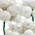 Floristik24 Mini palline di Natale marmorizzate bianche bacche a specchio assortite Ø25mm 140p