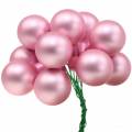 Floristik24 Mini pallina di Natale su filo 40mm rosa, argento, bianco 36pz