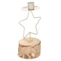 Floristik24 Portacandele a forma di stella con base in legno per candela da 20 cm