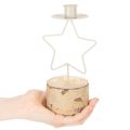 Portacandele a forma di stella con base in legno per candela da 20 cm | Floristik24.it