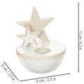 Portacandele a forma di stella in ceramica, decorazione natalizia, 11 cm, 2 pezzi | Floristik24.it