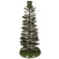Floristik24 Candelabro a forma di albero di Natale, decorazione in metallo verde, 28 cm