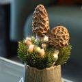 Stecco decorativo artificiale a forma di fungo spugnola per vasi e tavoli, 13 cm, 2 pezzi | Floristik24.it
