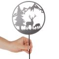 Paletto decorativo, animali del bosco, cervo e pino, 100 cm | Floristik24.it