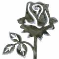 Floristik24 Borchia in metallo rosa grigio argento, metallo lavato bianco 20 cm × 8 cm 12 pezzi