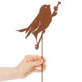 Paletto decorativo da giardino per uccelli, in metallo arrugginito, 52 cm | Floristik24.it