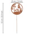 Paletto da giardino, color ruggine, rotondo, sagoma di cervo, decorazione forestale, 53 cm, 2 pezzi | Floristik24.it