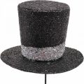 Floristik24 Tappo decorativo cappello cilindro deco capodanno glitter 5cm 12pz