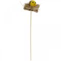 Floristik24 Tappo decorativo pulcini nel nido Decorazione pasquale da tappare Ø6cm 6 pezzi