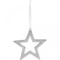Floristik24 Stella per appendere decorazioni natalizie in alluminio argento 15,5 × 15 cm