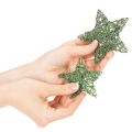 Set di stelle decorative in filo metallico verde, due misure, 10 cm, 12 pezzi | Floristik24.it