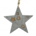 Floristik24 Stelle di Natale da appendere in cemento grigio-oro 11,5 cm 3 pezzi