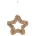 Stelle decorative da appendere in pelliccia sintetica, 21 cm, 4 pezzi | Floristik24.it