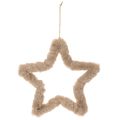 Decorazione a forma di stella in pelliccia sintetica da appendere, 30 cm, 3 pezzi | Floristik24.it