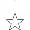 Floristik24 Decorazione natalizia ciondolo stella glitter nero 17,5 cm 9 pezzi
