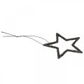 Floristik24 Decorazione natalizia ciondolo stella glitter nero 7,5cm 40p