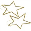 Floristik24 Ciondolo stella decorazione natalizia glitter oro 12cm 12pz