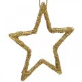 Floristik24 Ciondolo stella decorazione natalizia glitter oro 7,5cm 40p