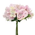 Floristik24 Bouquet rosa con perle 29cm
