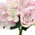 Floristik24 Bouquet rosa con perle 29cm